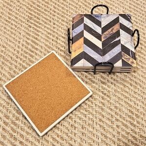 Chevron coaster set